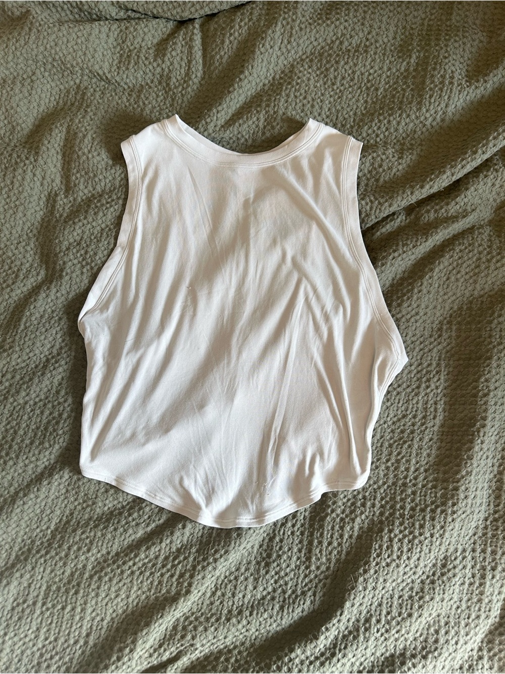 Women's Lulu White Sleeveless Crew Neck Tank Top